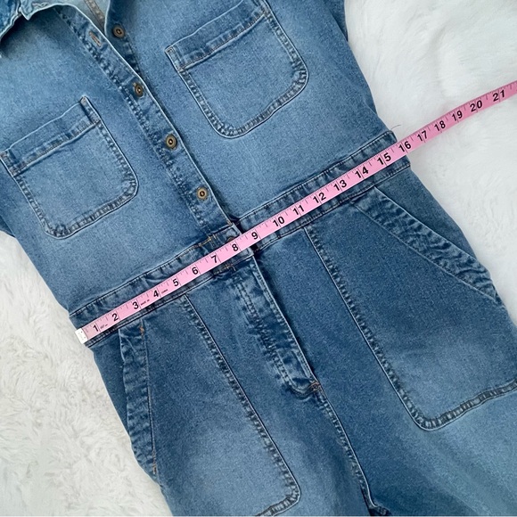 Celebrity Pink Denim Utility Painters Overalls Jumpsuit - Picture 10 of 16